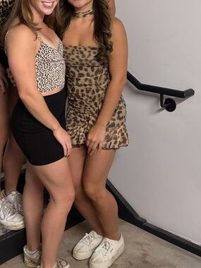 Zara Leopard Print Dress with Scarf Attached